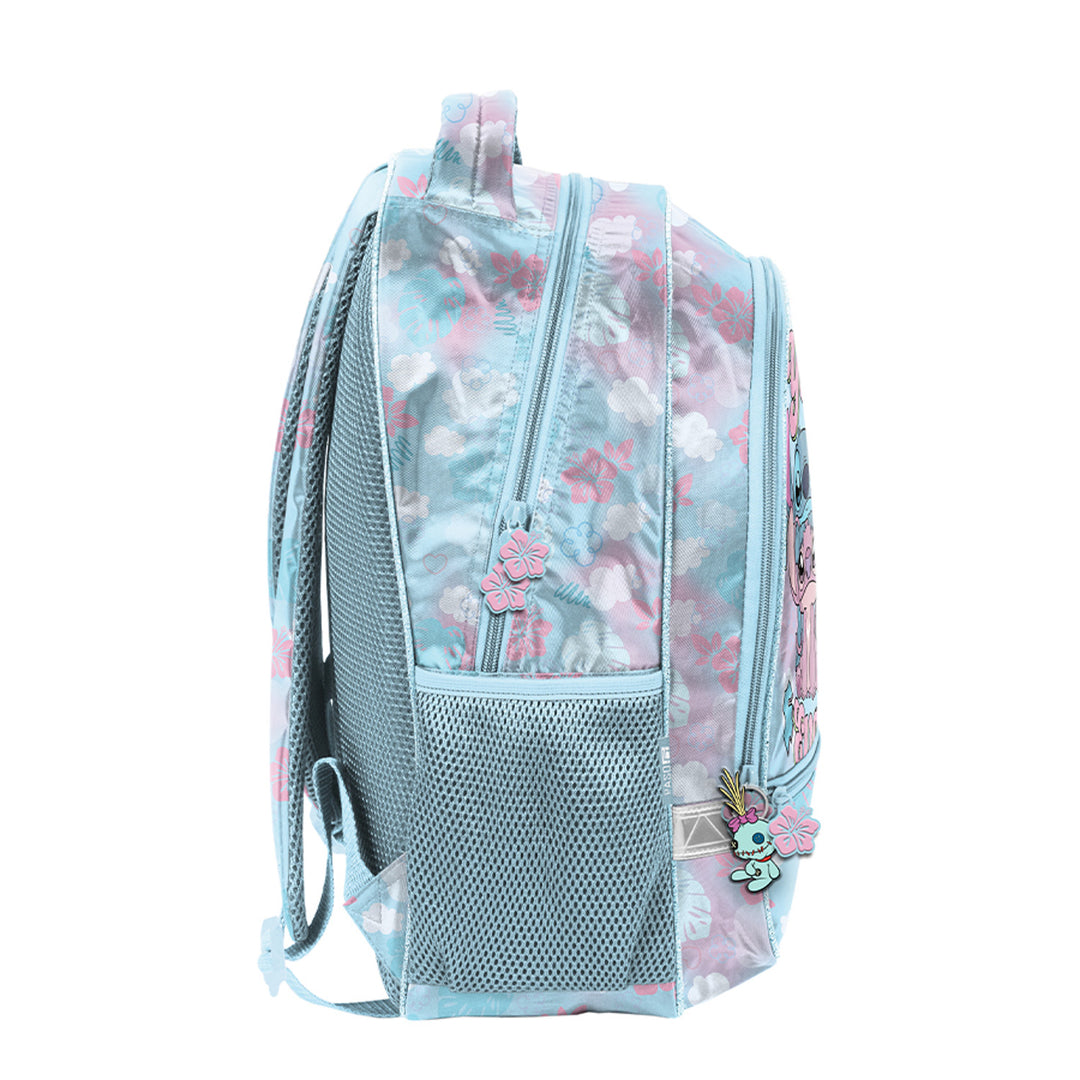 Set scolastico Stitch Paso, zaino a due scomparti con elementi riflettenti e schienale rinforzato, astuccio vuoto con tasche per gli strumenti, sacca porta scarpe da agganciare allo zaino, DS26WW