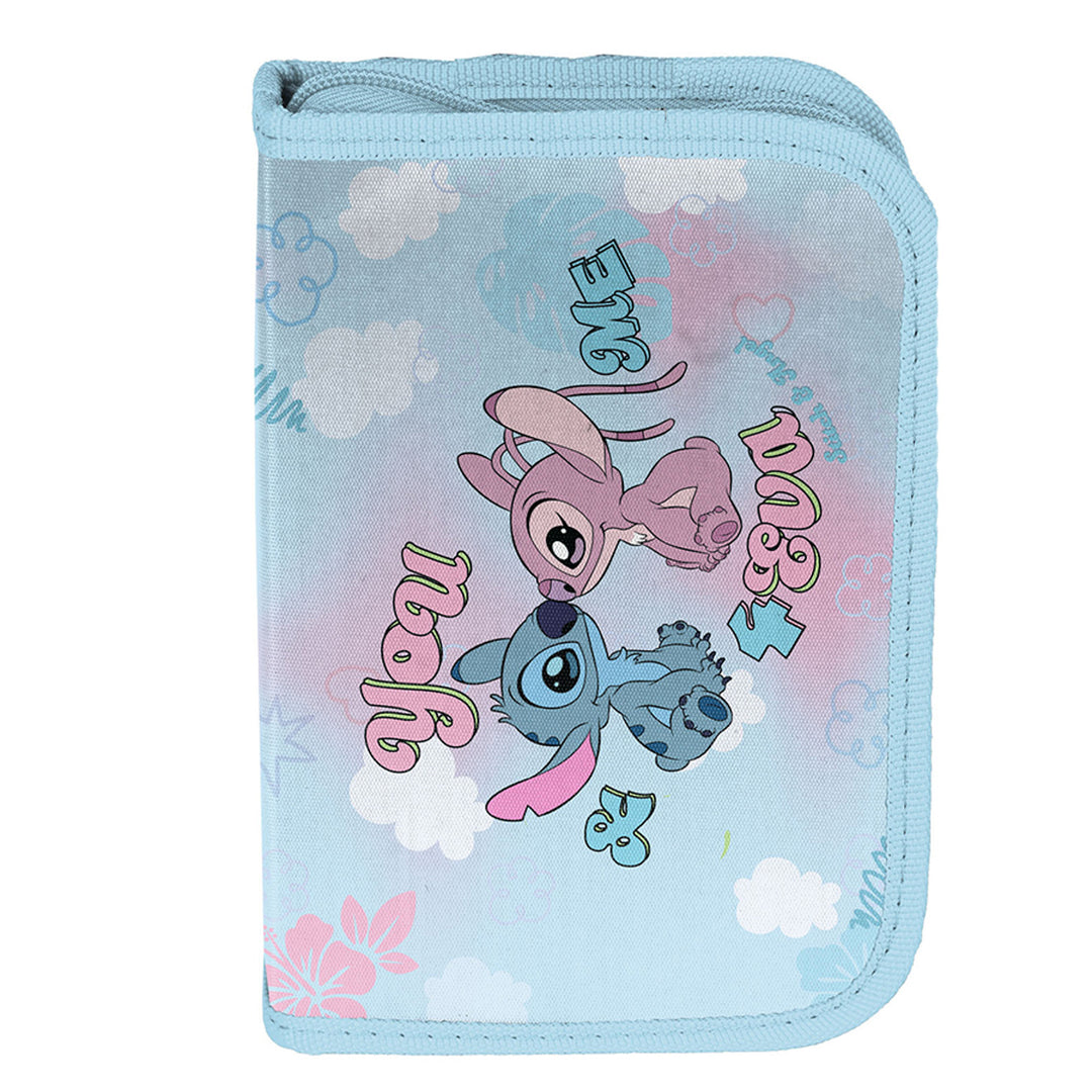 Set scolastico Stitch Paso, zaino a due scomparti con elementi riflettenti e schienale rinforzato, astuccio vuoto con tasche per gli strumenti, sacca porta scarpe da agganciare allo zaino, DS26WW