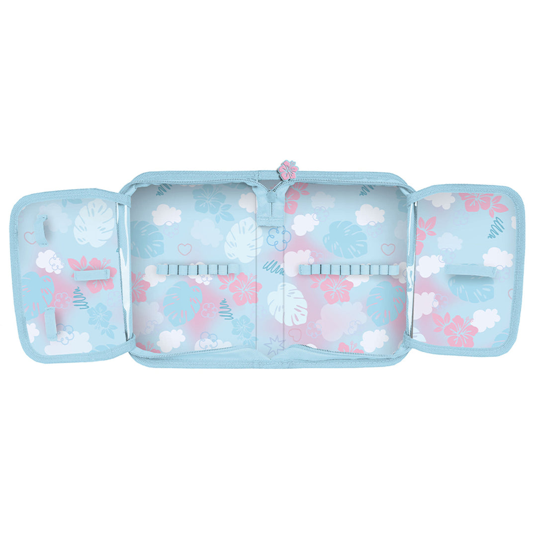 Set scolastico Stitch Paso, zaino a due scomparti con elementi riflettenti e schienale rinforzato, astuccio vuoto con tasche per gli strumenti, sacca porta scarpe da agganciare allo zaino, DS26WW