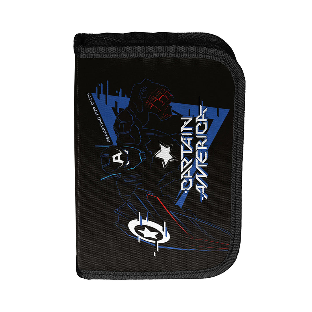Set scolastico Captain America Paso, zaino a due scomparti con elementi riflettenti e schienale rinforzato, astuccio vuoto con tasche per gli strumenti, sacca porta scarpe indossabile sulla schiena, AV26KK