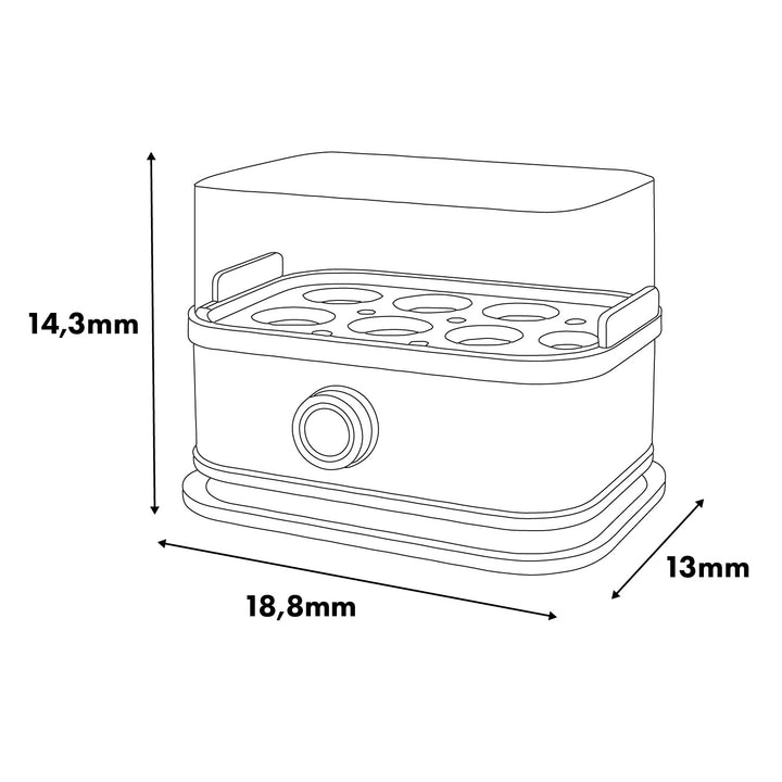 Cuociuova automatico GreenBlue, potenza 200 W, fino a 6 uova, misurino, 220-240 V~, 50/60 Hz, GB359