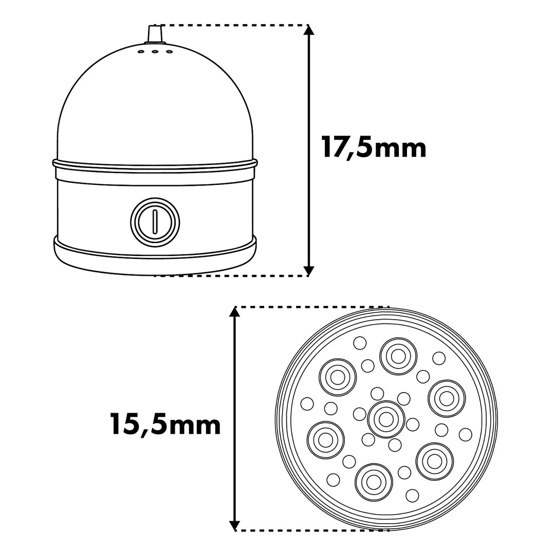 Cuociuova in acciaio inossidabile GreenBlue, potenza 200 W, fino a 7 uova, misurino, 220-240 V~, 50/60 Hz, GB357