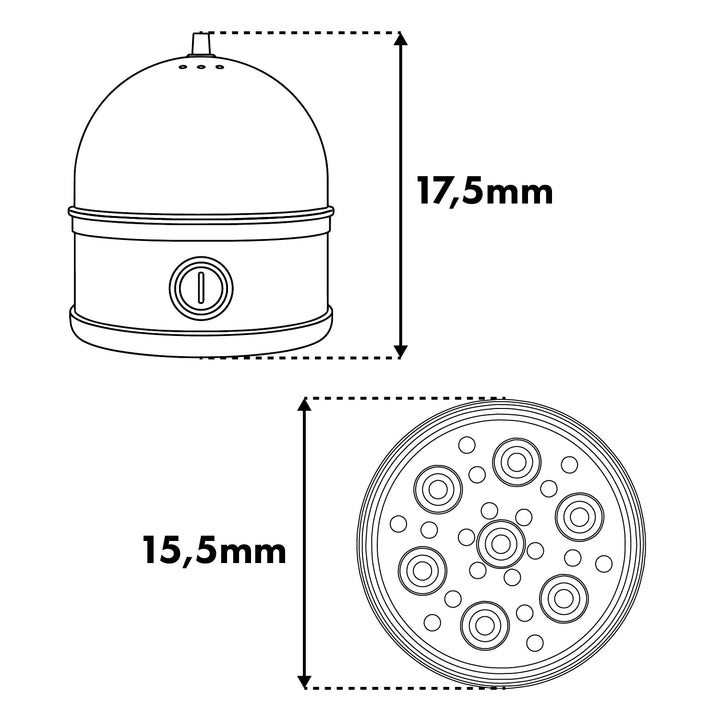 Cuociuova in acciaio inossidabile GreenBlue, potenza 200 W, fino a 7 uova, misurino, 220-240 V~, 50/60 Hz, GB357