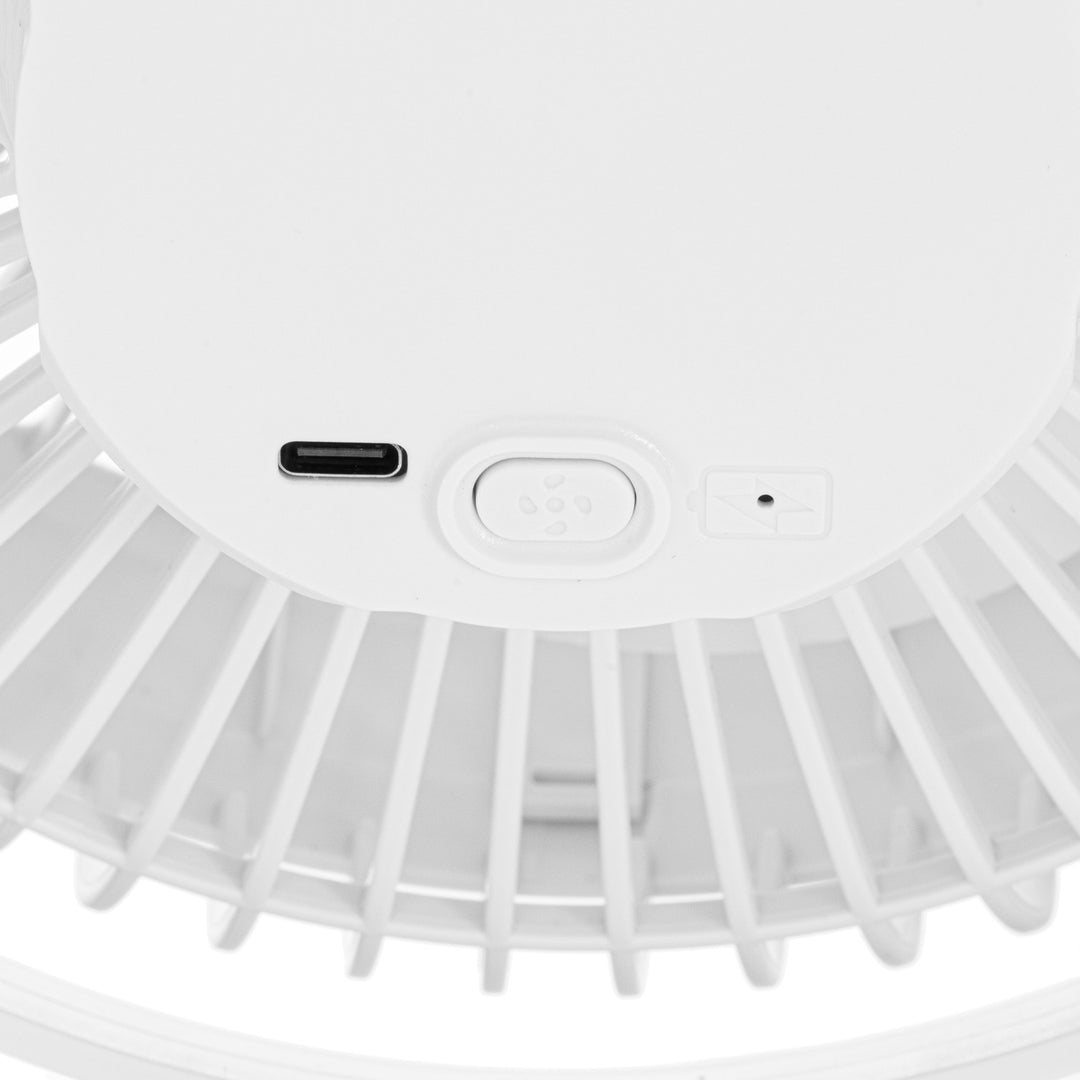 Ventilatore da scrivania con clip, a batteria, 15,5 cm, rotazione a 360°, USB-C, Adler