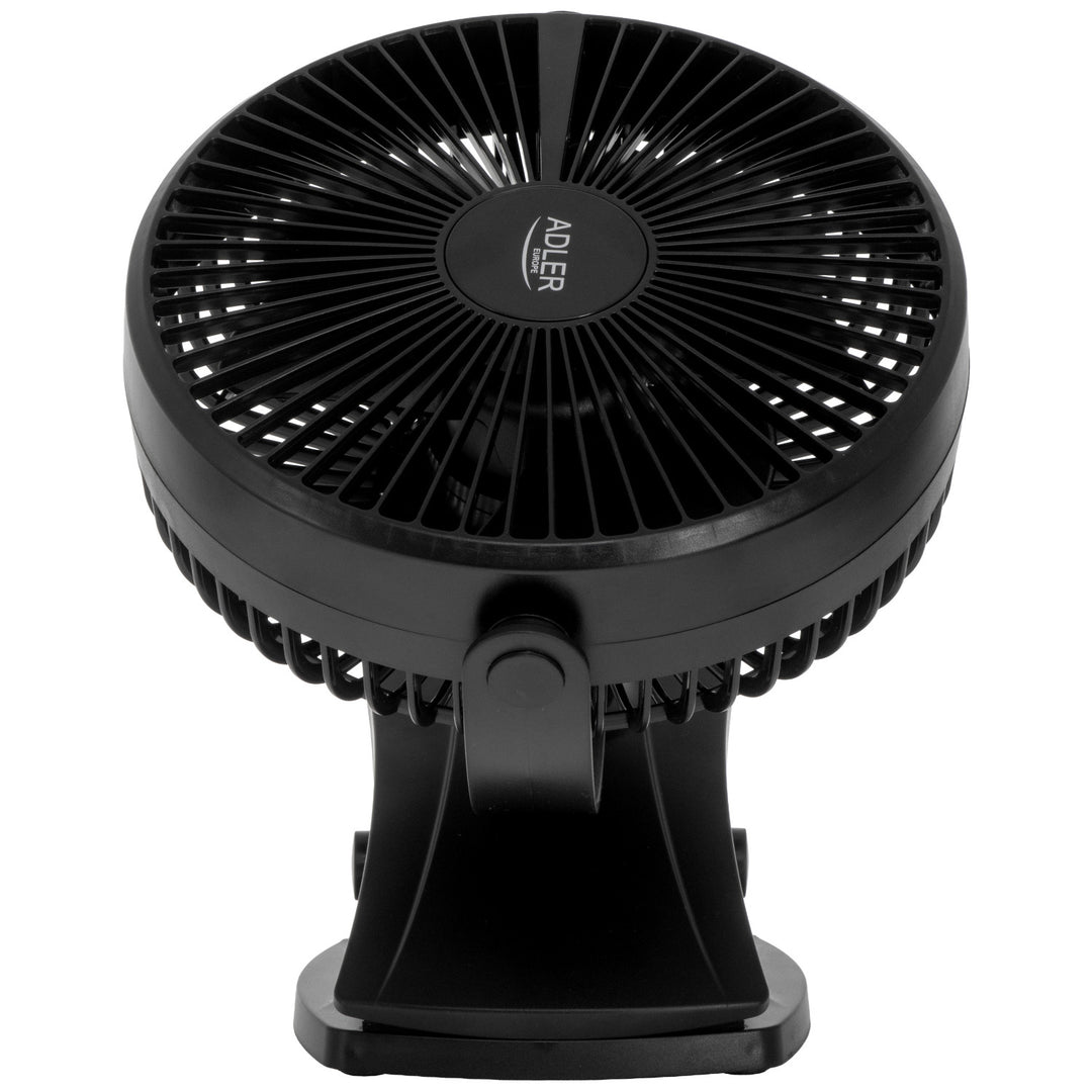 Ventilatore da scrivania con clip, a batteria, 15,5 cm, rotazione a 360°, USB-C, Adler