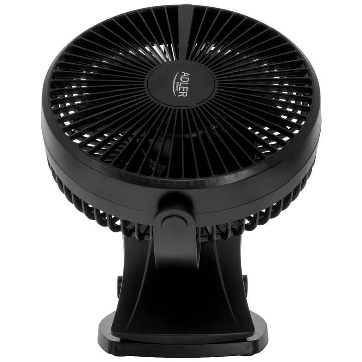 Ventilatore da scrivania con clip, a batteria, 15,5 cm, rotazione a 360°, USB-C, Adler