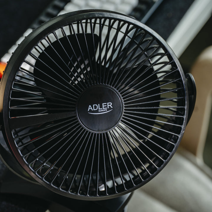 Ventilatore da scrivania con clip, a batteria, 15,5 cm, rotazione a 360°, USB-C, Adler