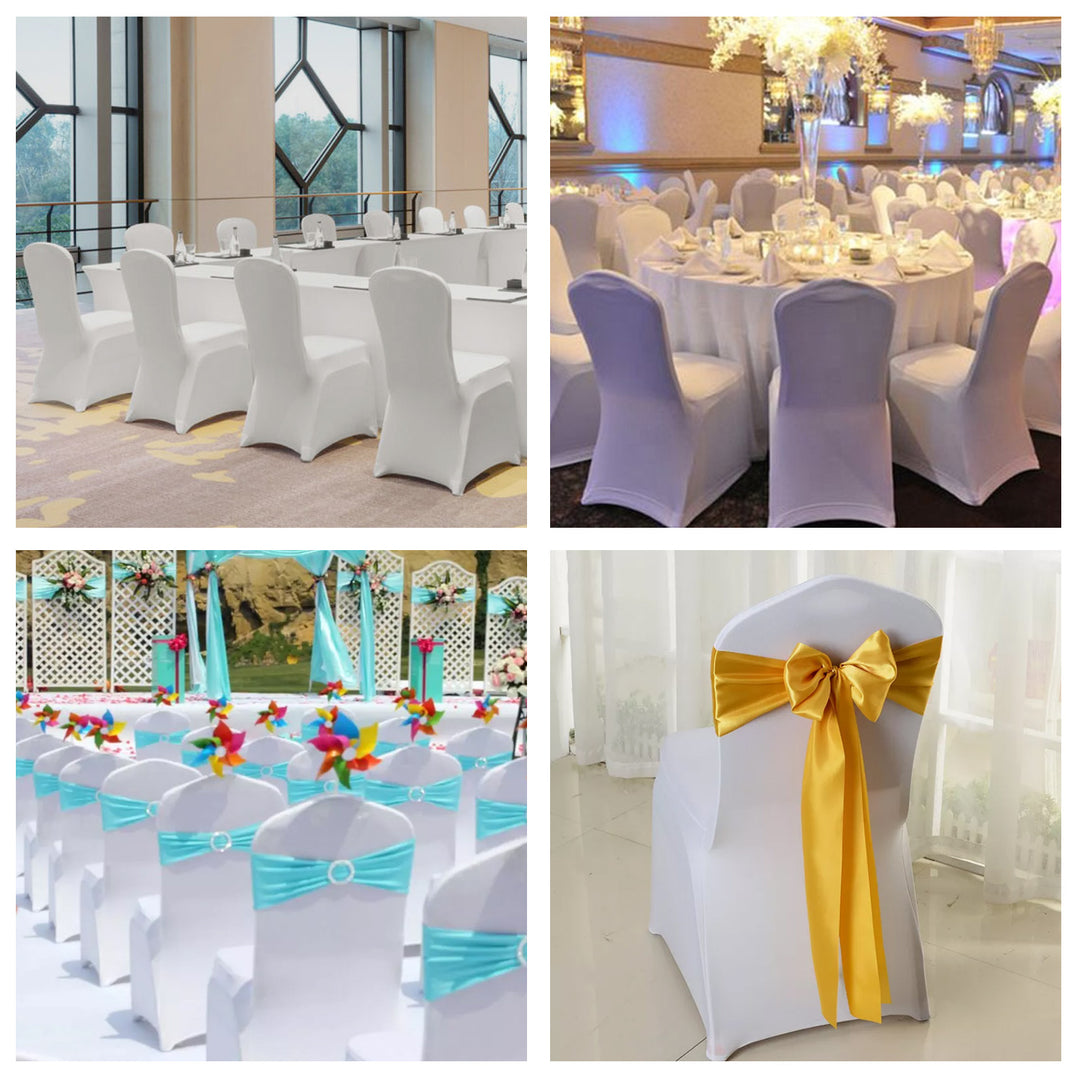 Fodera per sedia da catering bianca GreenBlue, 88x50x45 cm, spandex, GB374, 4 pezzi