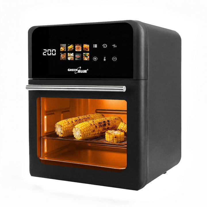 Friggitrice senza olio AIR FRYER GreenBlue, potenza 1800 W, capacità 10 l, 8 programmi, accessori, timer, GB950 + termometro/sonda per alimenti, GreenBlue GB178