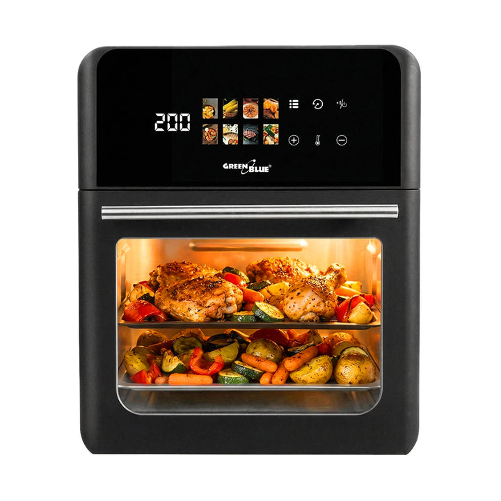 Friggitrice senza olio AIR FRYER GreenBlue, potenza 1800 W, capacità 10 l, 8 programmi, accessori, timer, GB950 + termometro/sonda per alimenti, GreenBlue GB178
