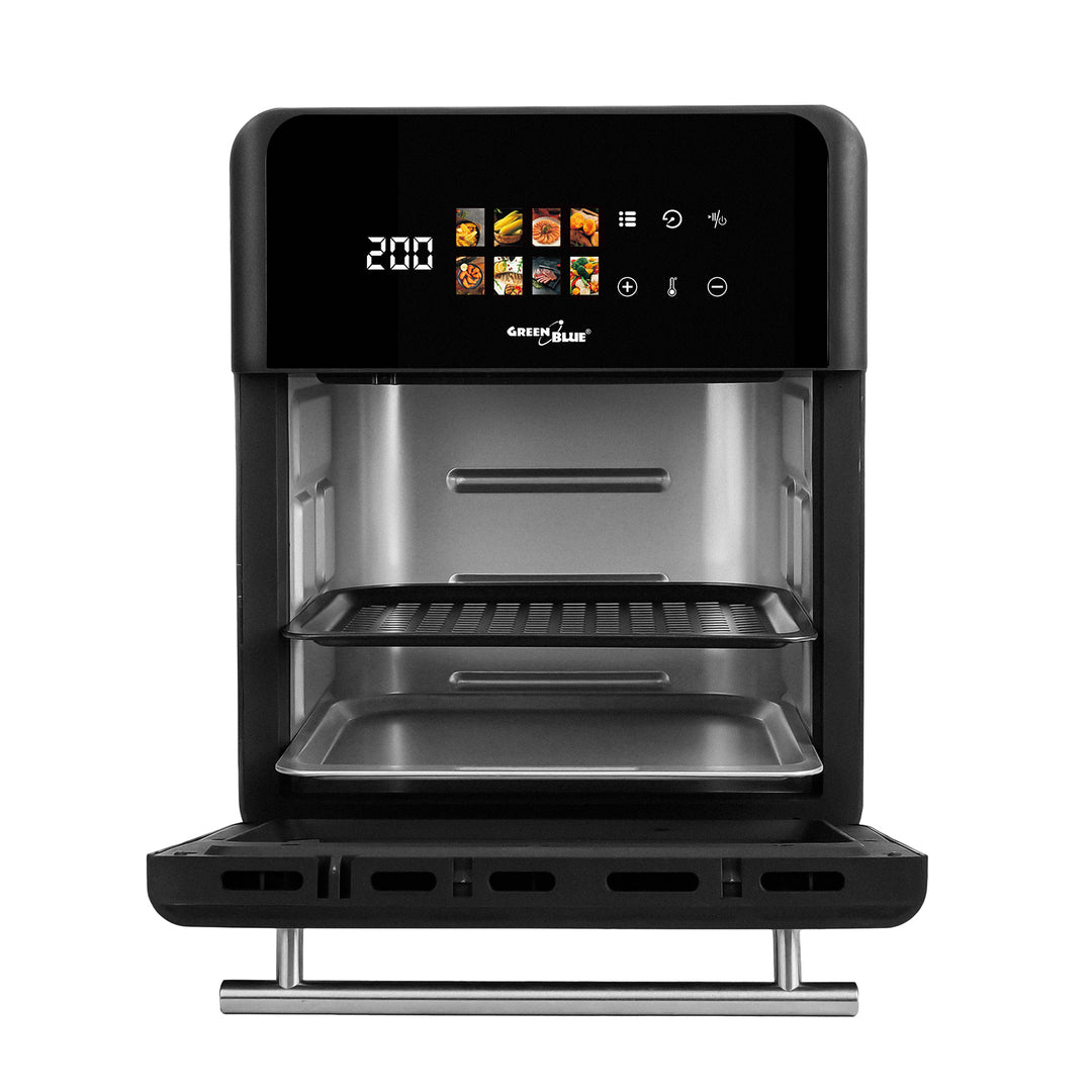 Friggitrice senza olio AIR FRYER GreenBlue, potenza 1800 W, capacità 10 l, 8 programmi, accessori, timer, GB950 + termometro/sonda per alimenti, GreenBlue GB178