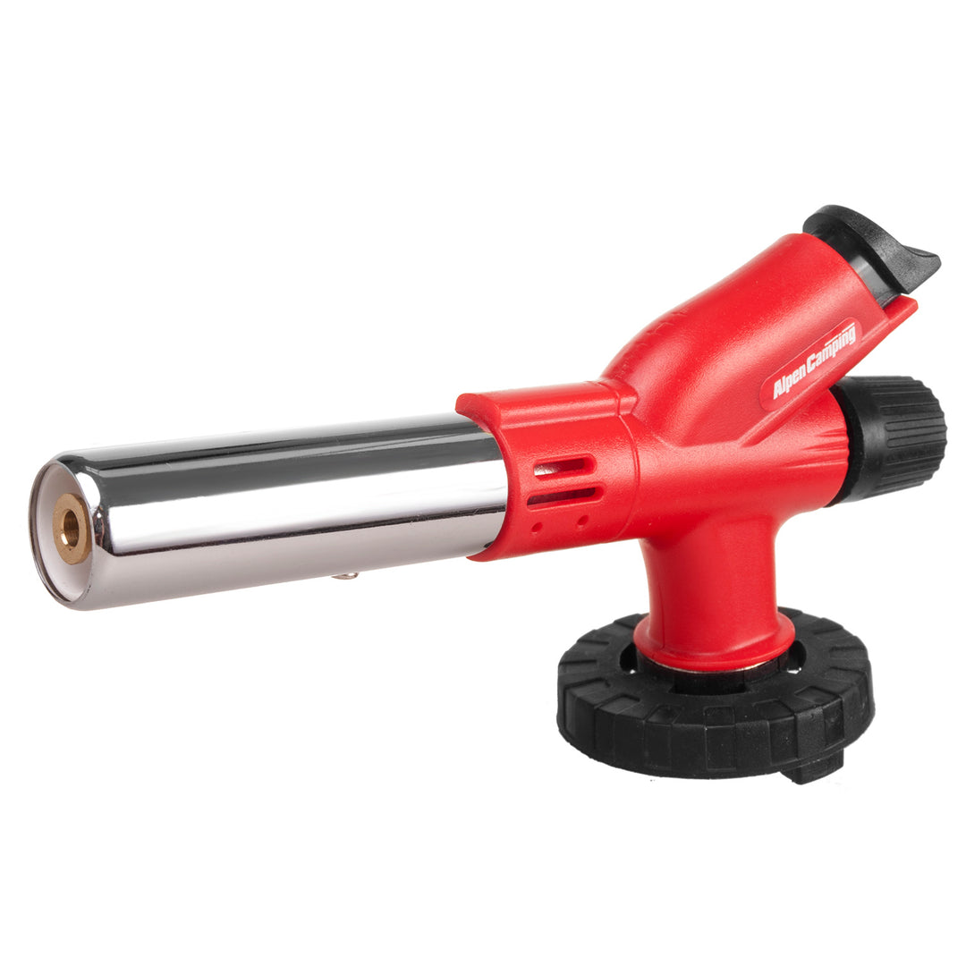 Bruciatore a cartuccia Alpen Camping, temperatura della fiamma 1300 °C, accensione piezoelettrica, regolazione della fiamma, ETNA + 4 cartucce di gas da 227 g GreenBlue. Certificato: Pi 0875, conforme alla norma EN417