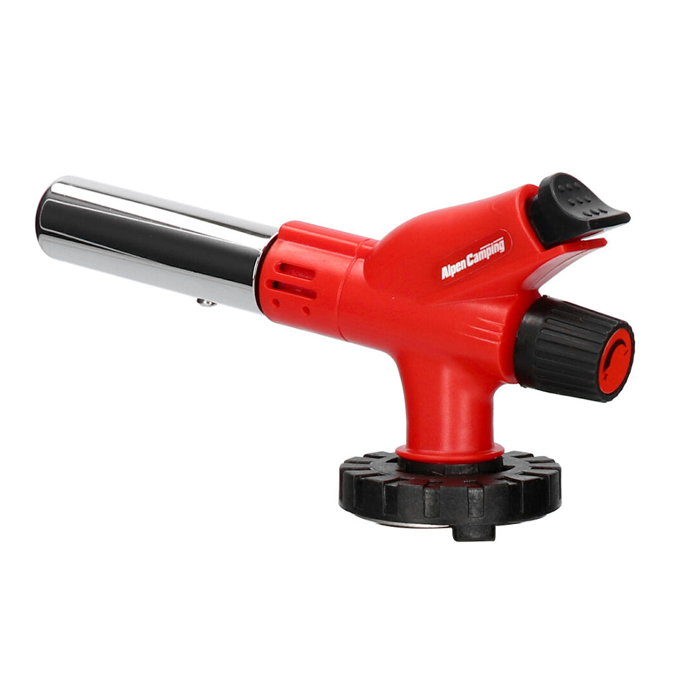 Bruciatore a cartuccia Alpen Camping, temperatura della fiamma 1300 °C, accensione piezoelettrica, regolazione della fiamma, ETNA + 4 cartucce di gas da 227 g GreenBlue. Certificato: Pi 0875, conforme alla norma EN417