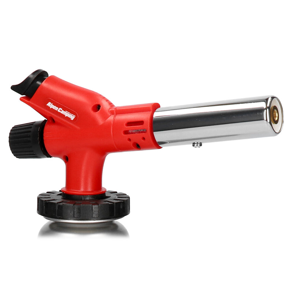 Bruciatore a cartuccia Alpen Camping, temperatura della fiamma 1300 °C, accensione piezoelettrica, regolazione della fiamma, ETNA + 4 cartucce di gas da 227 g GreenBlue. Certificato: Pi 0875, conforme alla norma EN417