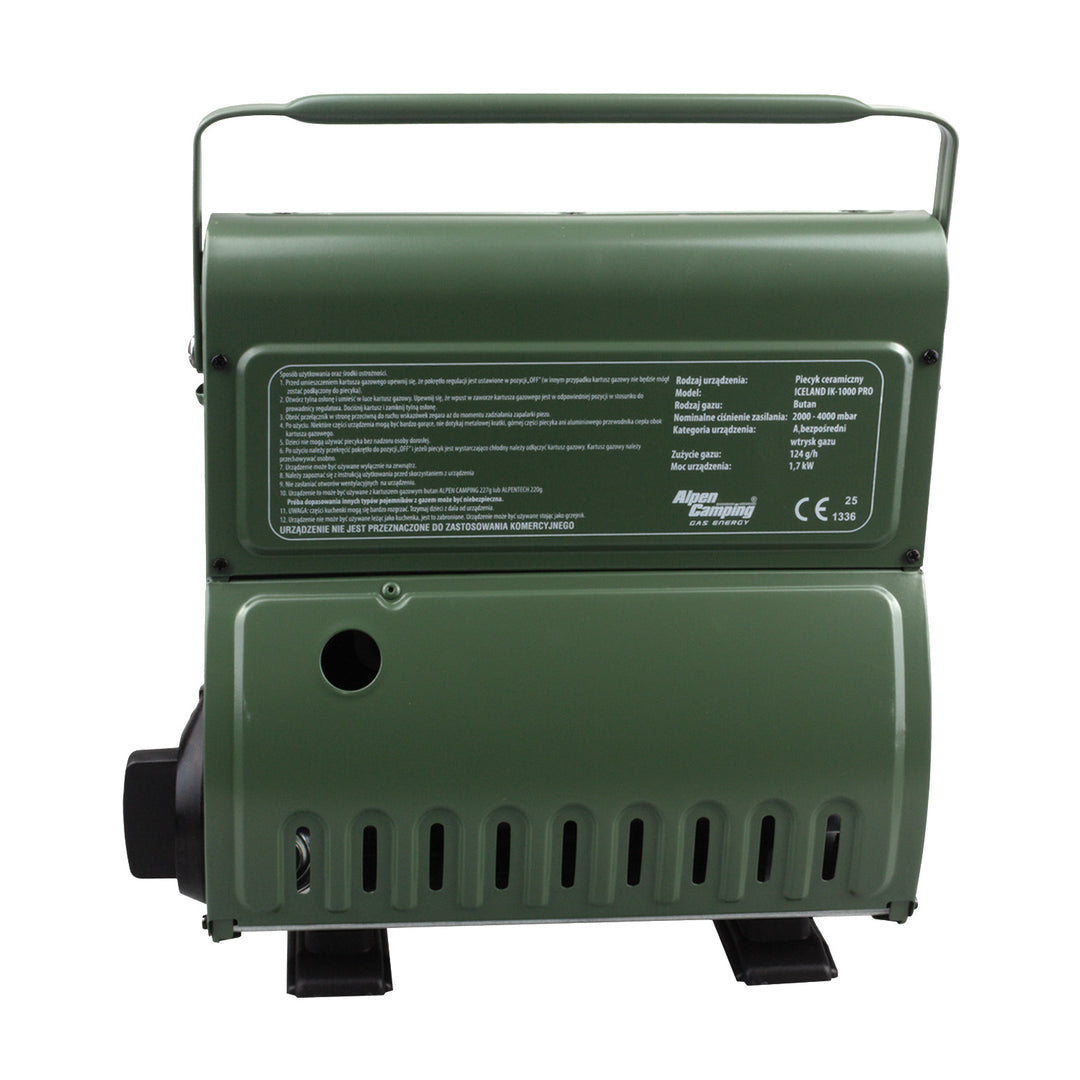 Fornello a gas portatile Alpen Camping, 2 in 1, consumo di gas 124 g/h, accensione piezoelettrica, ICELAND IK-1000 PRO+ 4 bombolette di gas da 227 g GreenBlue. Certificato: Pi 0875, conforme alla norma EN417