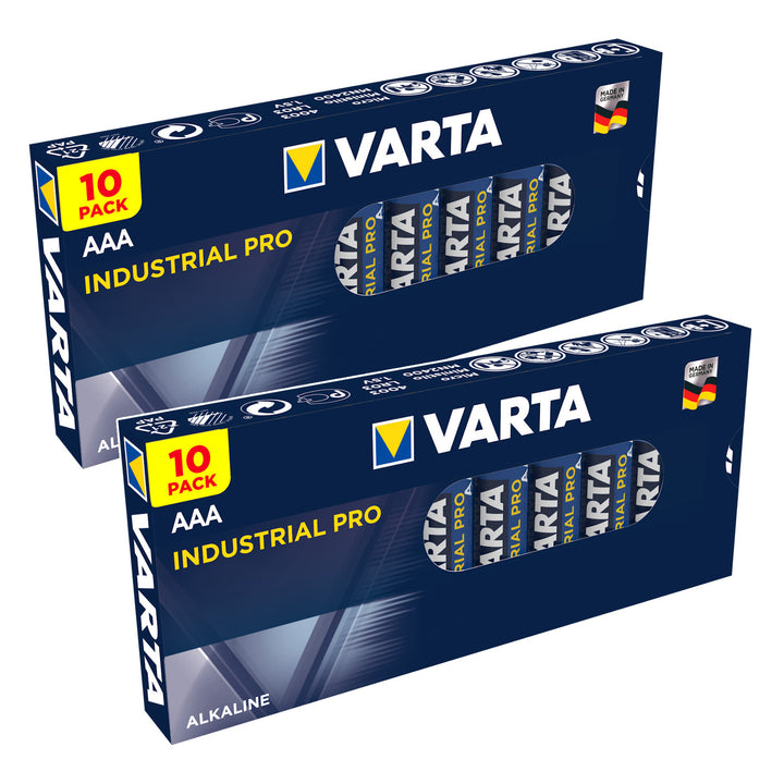 20 batterie R-03 LR03 AAA alcaline Varta Industrial 4003