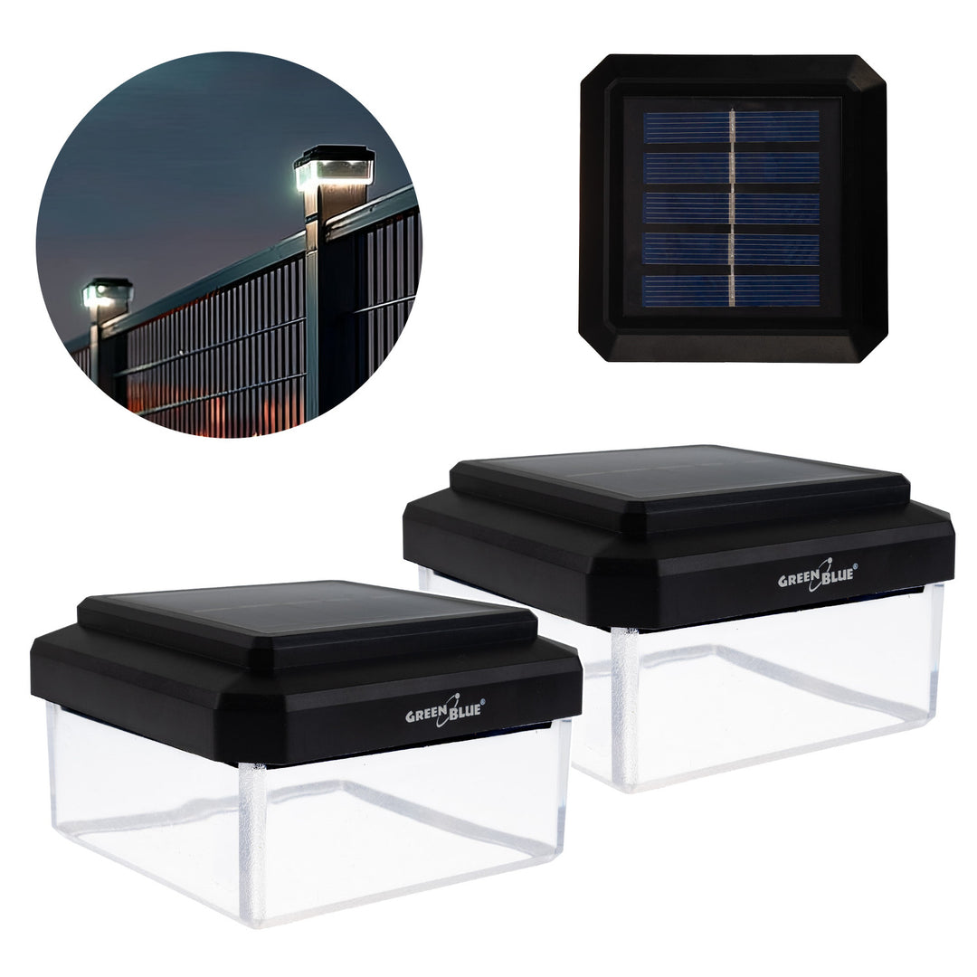 Lampada solare a LED da palo GreenBlue, 80x80 mm, tettuccio a busta, 3200 K, GB127 WW, 2 pezzi
