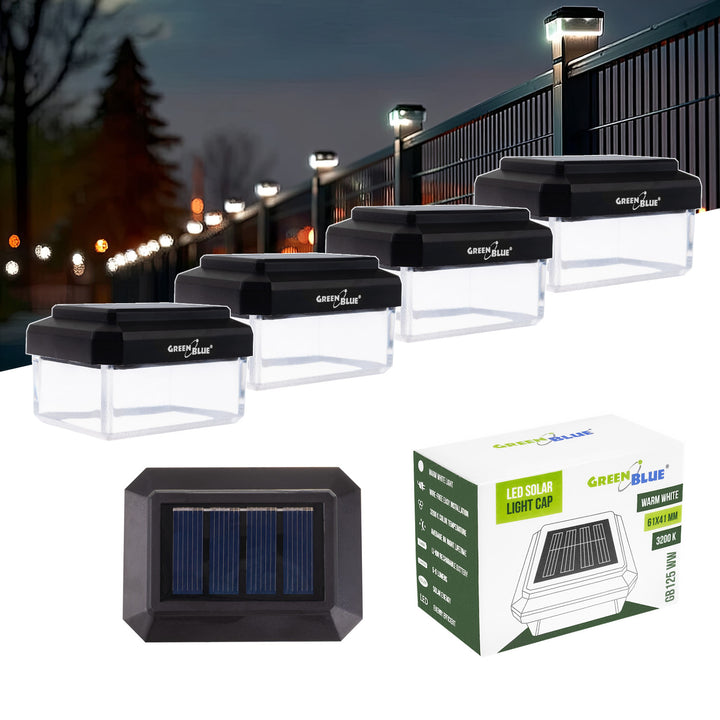 Lampada solare a LED da palo GreenBlue, 60x40 mm, tettuccio a busta, 3200 K, GB125 WW, 4 pezzi