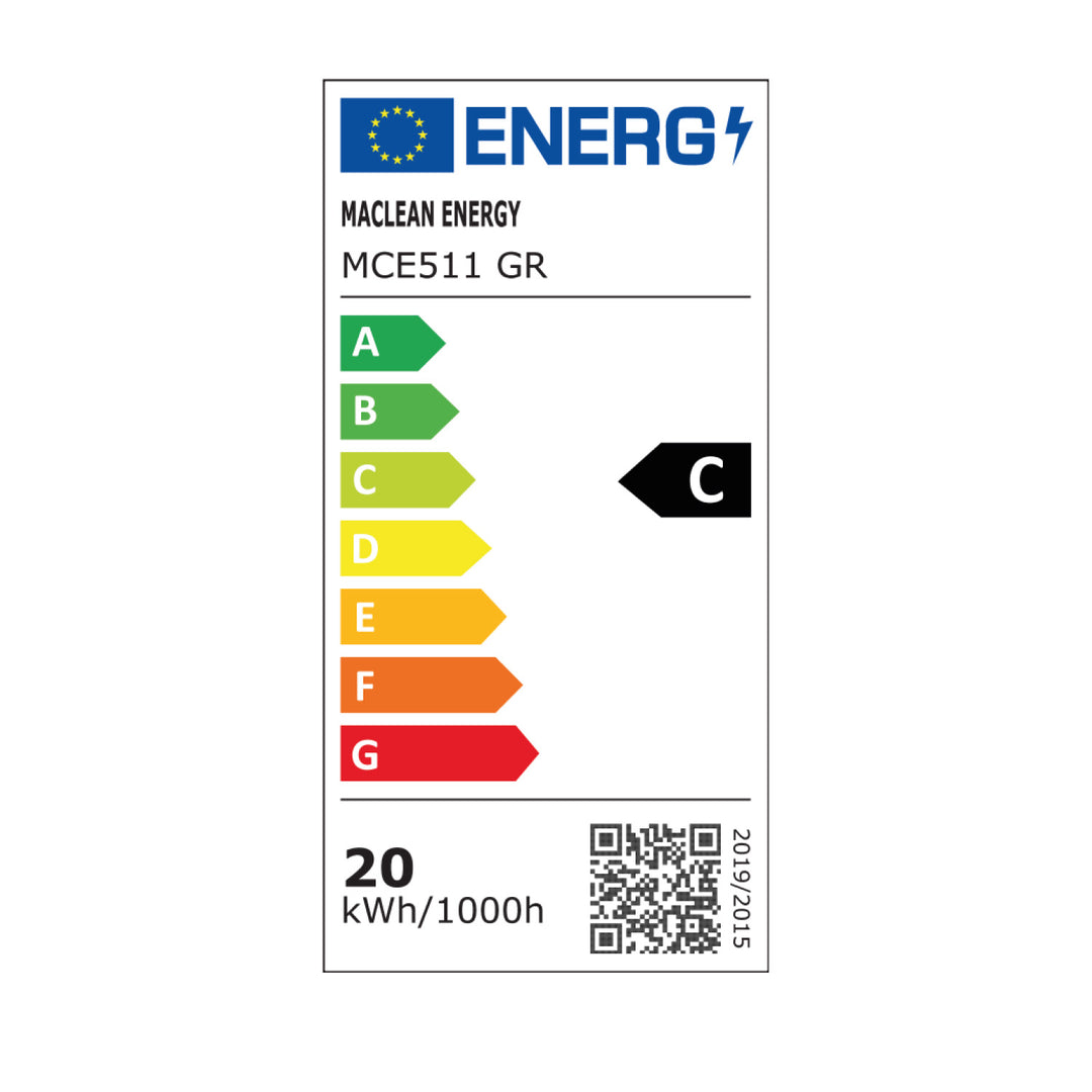 Lampada LED Maclean, colore grigio, 20 W, IP65, 2750 lm, luce bianca neutra (4000 K) MCE511 GR, 2 pezzi