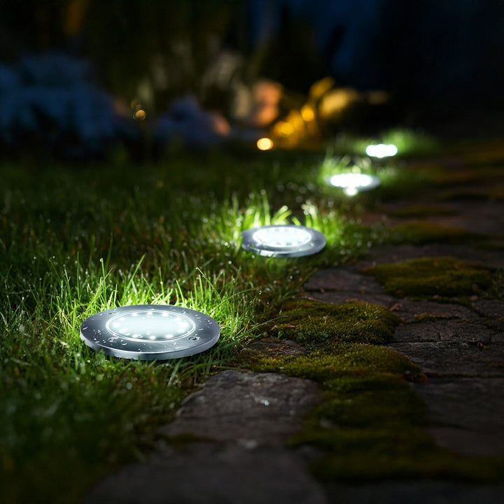 Lampada da giardino a LED Maclean IP44 a sensore di movimento, 12 LED SMD, 4000K, Ni-MH 600 mAh, 0,7 W, MCE318, 4 pezzi