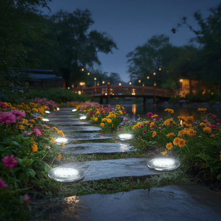 Lampada da giardino a LED Maclean IP44 a sensore di movimento, 12 LED SMD, 4000K, Ni-MH 600 mAh, 0,7 W, MCE318, 4 pezzi