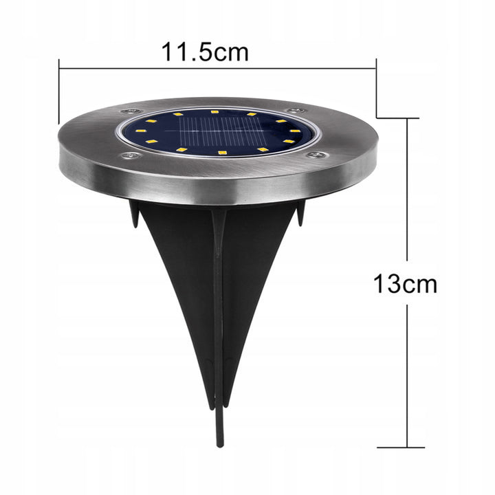 Lampada da giardino a LED Maclean IP44 a sensore di movimento, 12 LED SMD, 4000K, Ni-MH 600 mAh, 0,7 W, MCE318, 4 pezzi