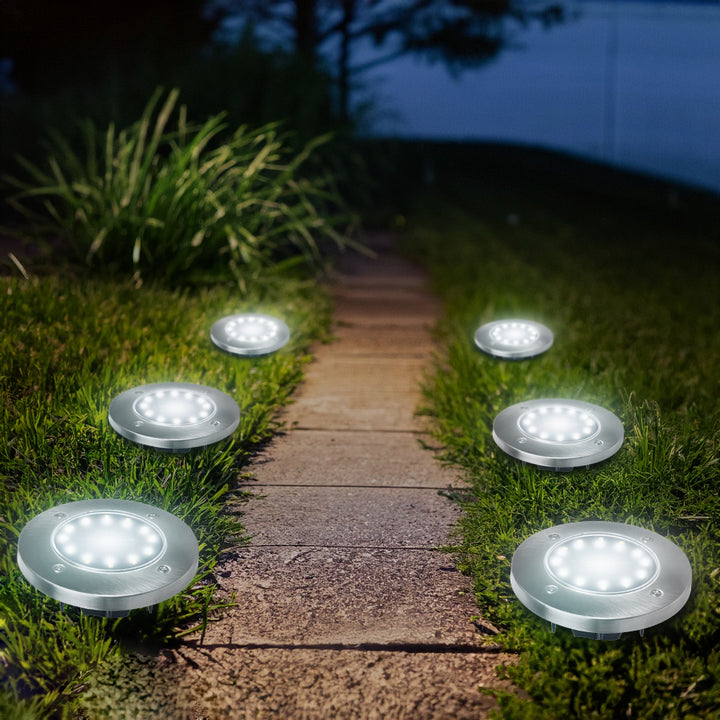 Lampada da giardino a LED Maclean IP44 a sensore di movimento, 12 LED SMD, 4000K, Ni-MH 600 mAh, 0,7 W, MCE318, 4 pezzi