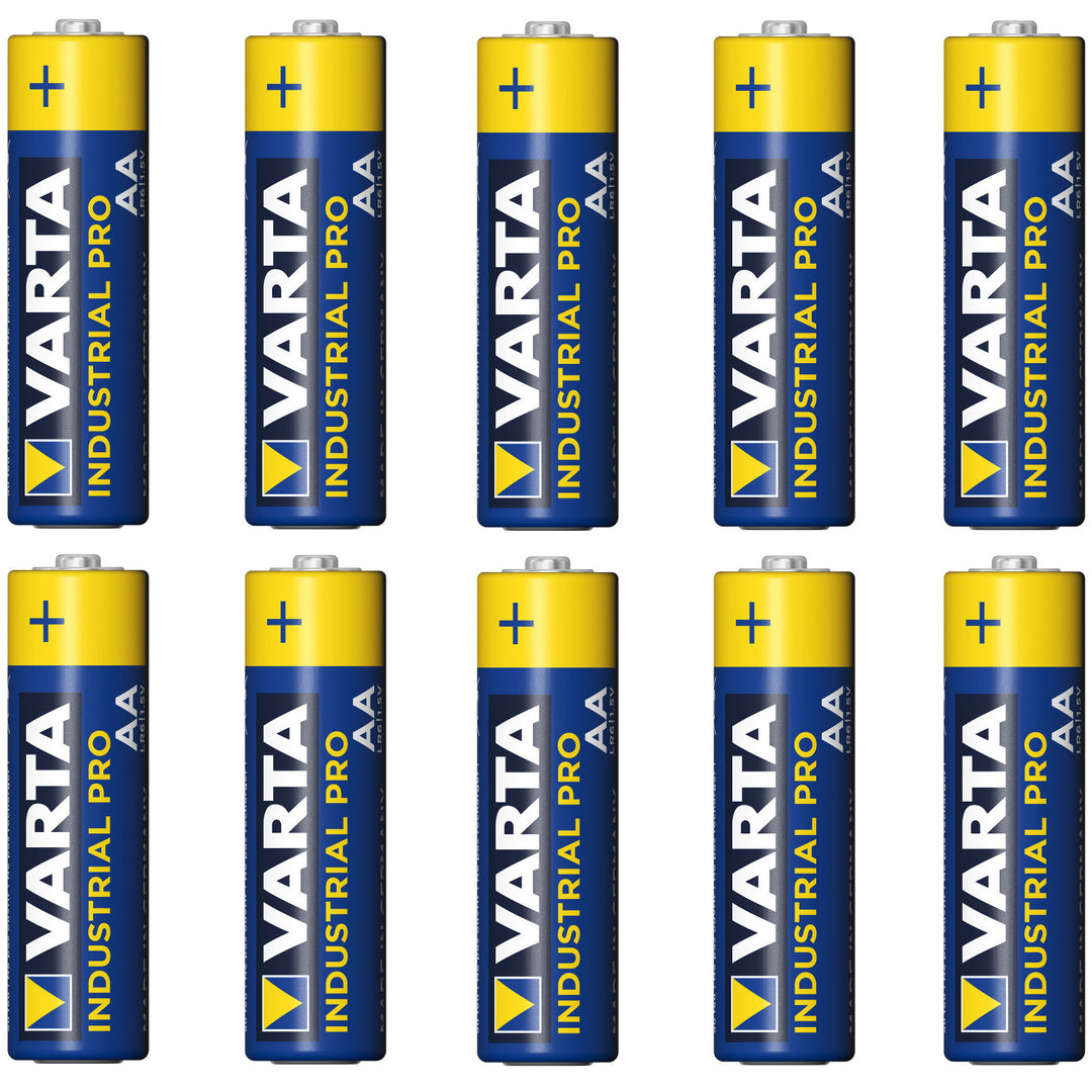 10 batterie R-06 LR6 AA da 1,5 V alcaline Varta Industrial 4006