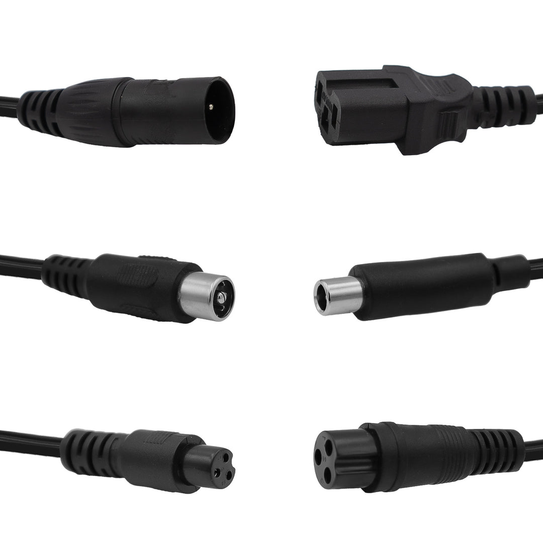 Caricabatterie universale / Alimentatore Maclean Energy, per monopattini elettrici, 42 V CC, 2 A, max 85 W, ricarica rapida, 6 connettori, MCE667
