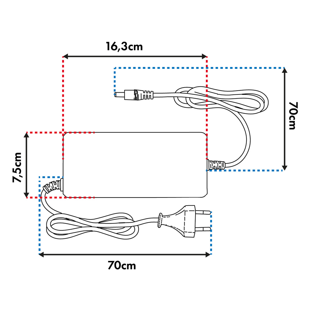 Caricabatterie universale / Alimentatore Maclean Energy, per monopattini elettrici, 42 V CC, 2 A, max 85 W, ricarica rapida, 6 connettori, MCE667