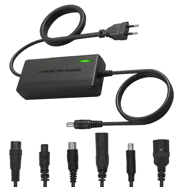 Caricabatterie universale / Alimentatore Maclean Energy, per monopattini elettrici, 42 V CC, 2 A, max 85 W, ricarica rapida, 6 connettori, MCE667