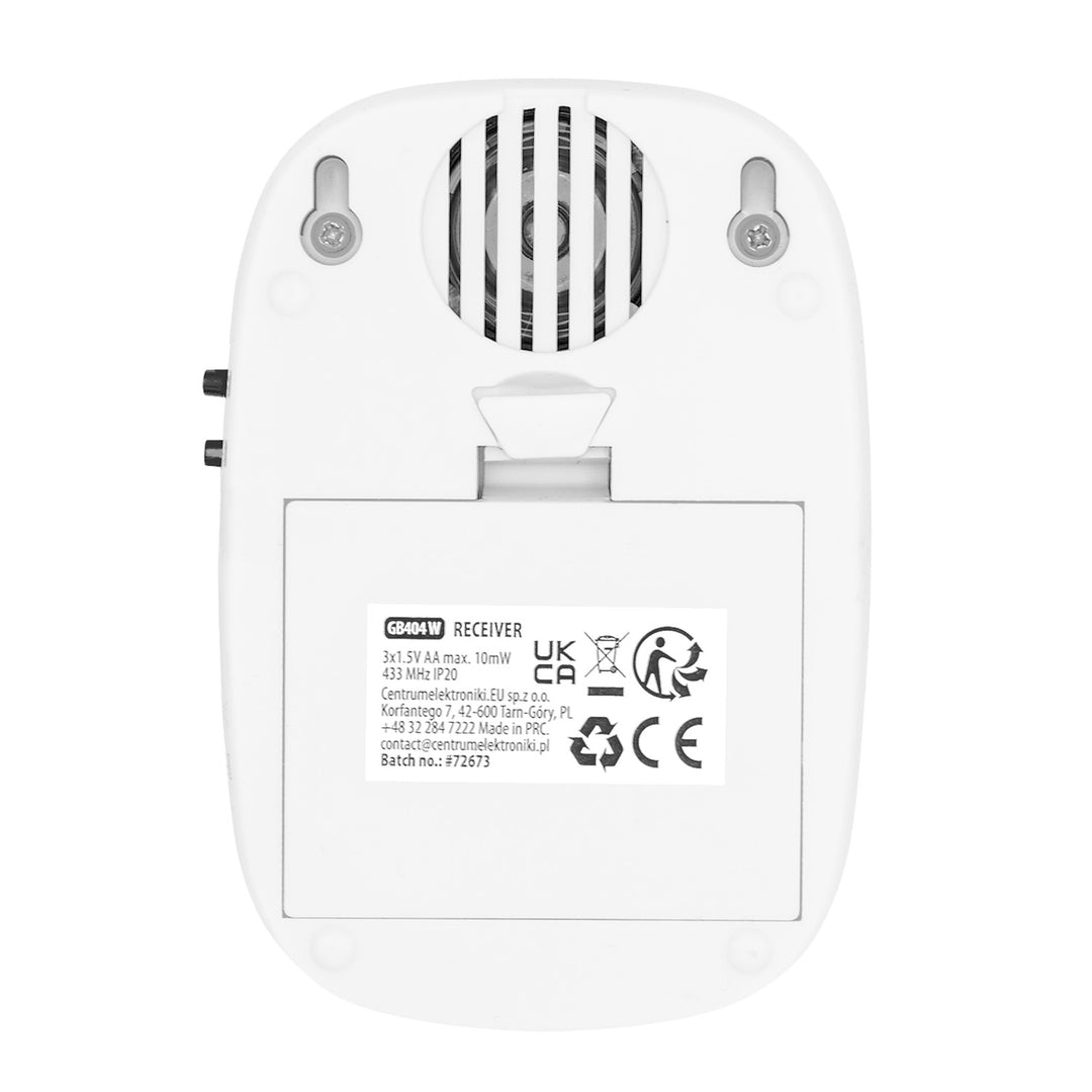 Campanello wireless GreenBlue, 38 melodie, 90 dB, bianco, portata fino a 200 m, GB404 W