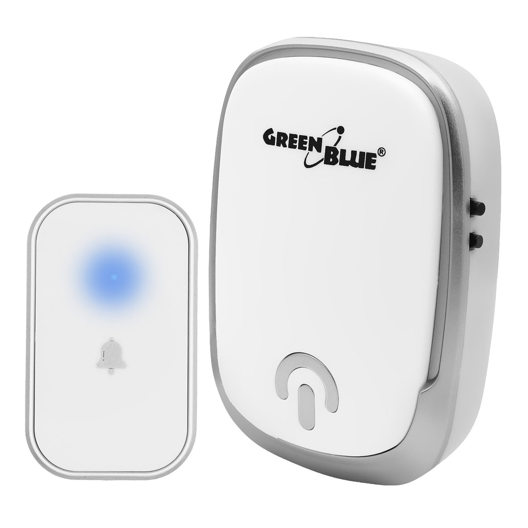 Campanello wireless GreenBlue, 38 melodie, 90 dB, bianco, portata fino a 200 m, GB404 W