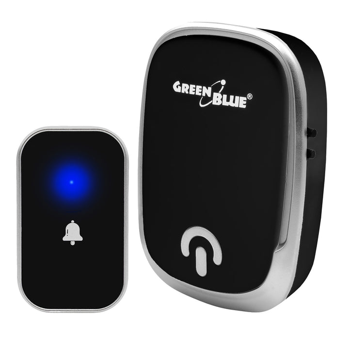 Campanello wireless GreenBlue, 38 melodie, 90 dB, nero, portata fino a 200 m, GB404 B