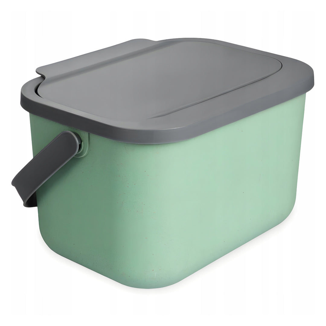 Contenitore per rifiuti organici da 6 l verde-grigio Bini Practic + 5 filtri al carbone Practic