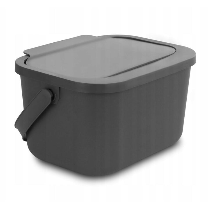 Contenitore per rifiuti organici, capacità 4,5 litri, grigio, Mini Bini + 5 filtri al carbone Practic