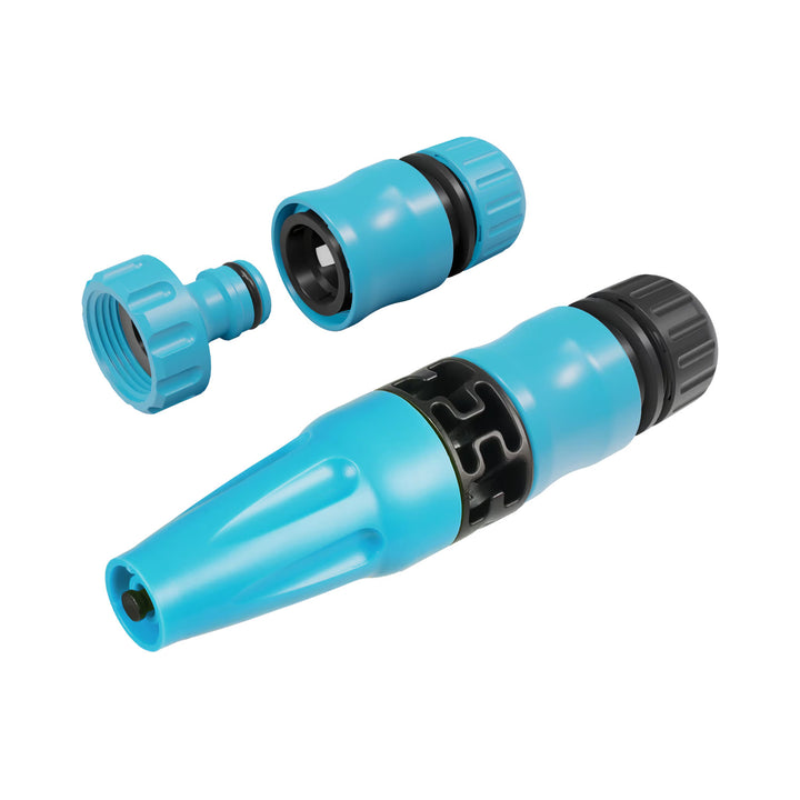 Carrello per tubo Cellfast Aluplus 1/2" 60 m + Tubo da giardino Cellfast, PROFESSIONAL 1/2" 50 m + Set con irrigatore a getto dritto Cellfast Basic 1/2"