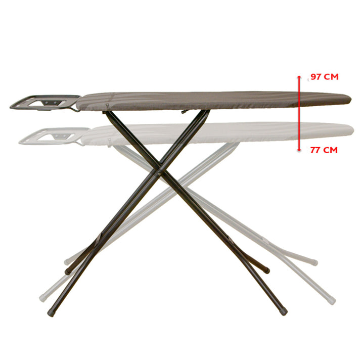 Asse da stiro Vileda Total Reflect Ultimate, rivestimento in cotone al 100%, riflette il calore e il vapore sui tessuti, altezza regolabile, base XXL, 183416