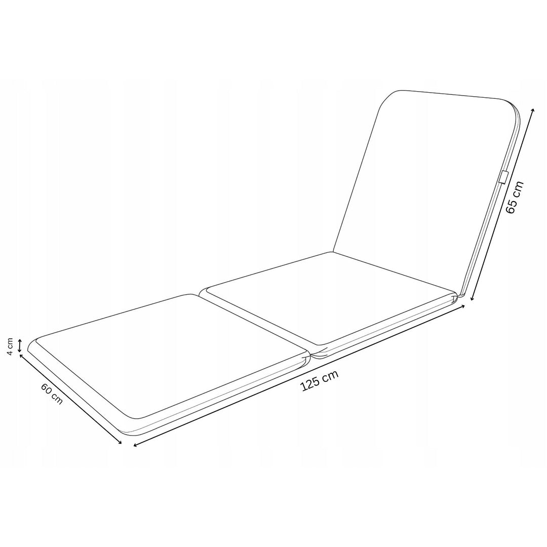 Cuscino per sdraio Jaipur, colore grigio scuro, tessuto S-550, dimensioni 190x60 cm, due sistemi di fissaggio, impermeabile, lavabile nella sua interezza, Jaipur Melange S-02A