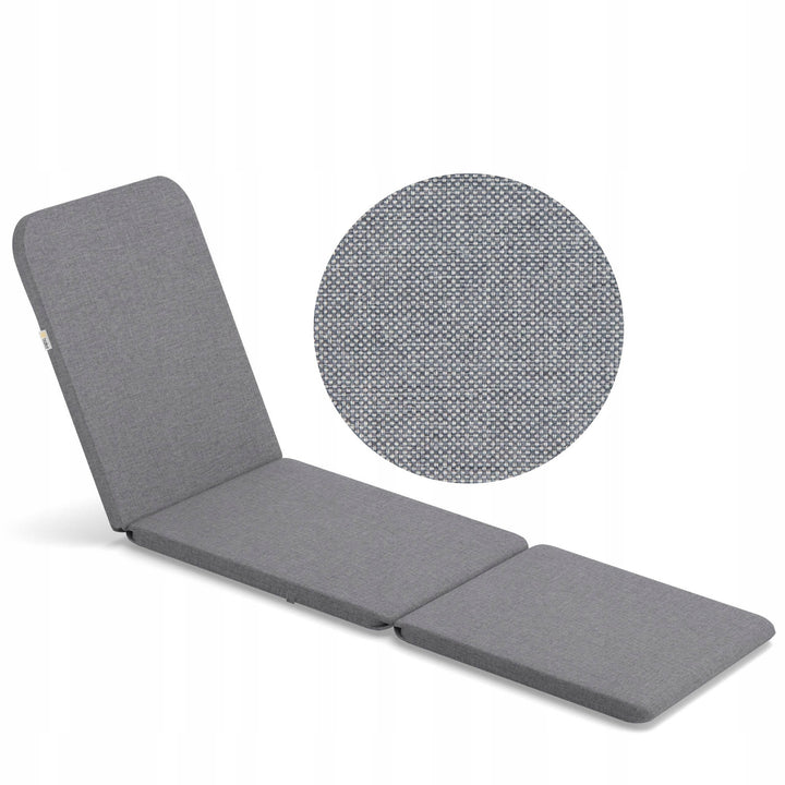 Cuscino per sdraio Jaipur, colore grigio, tessuto S-550, dimensioni 190x60 cm, due sistemi di fissaggio, impermeabile, lavabile nella sua interezza, Jaipur Melange S-03