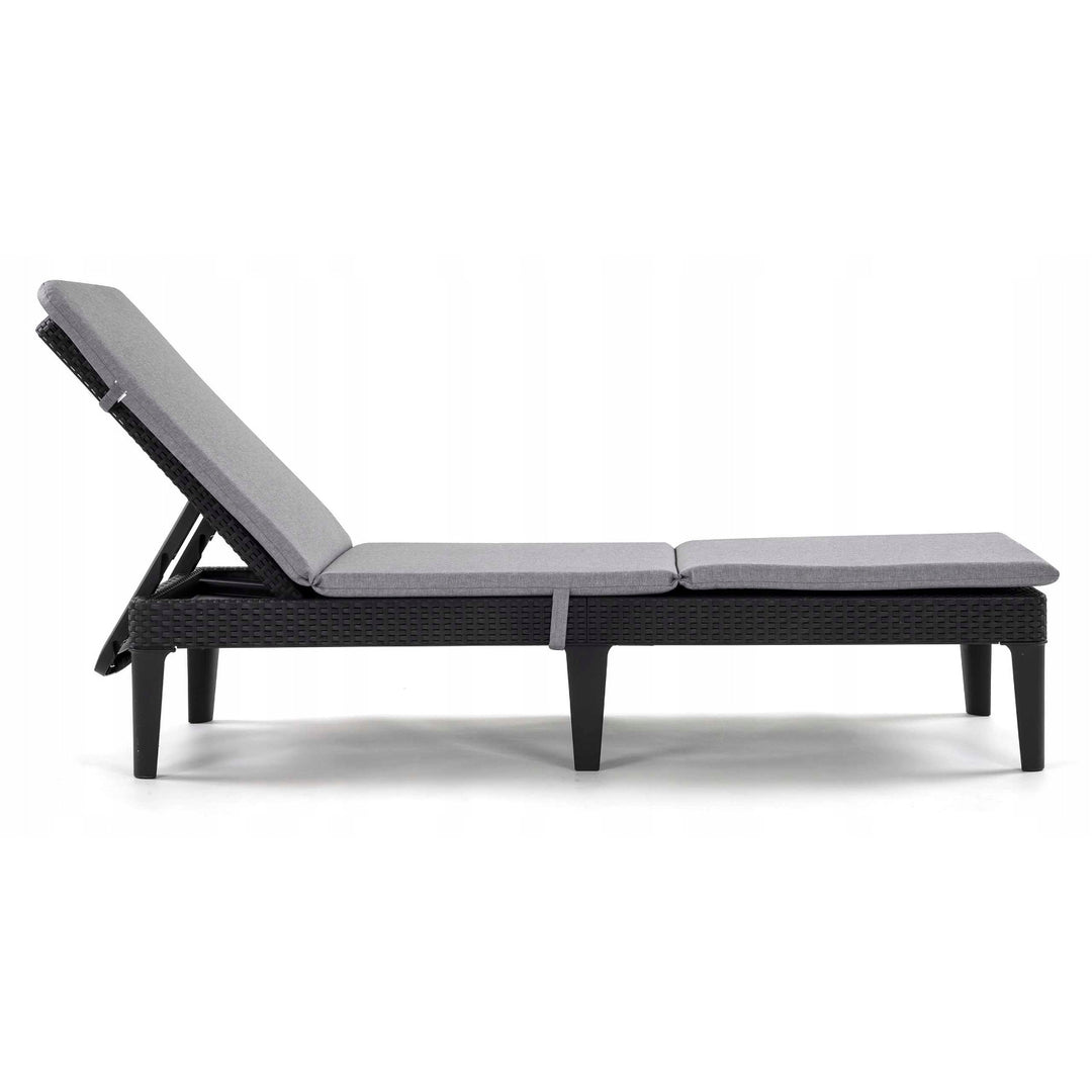 Cuscino per sdraio Jaipur, colore grigio, tessuto S-550, dimensioni 190x60 cm, due sistemi di fissaggio, impermeabile, lavabile nella sua interezza, Jaipur Melange S-03