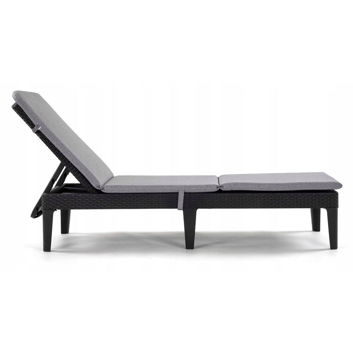 Cuscino per sdraio Jaipur, colore grigio, tessuto S-550, dimensioni 190x60 cm, due sistemi di fissaggio, impermeabile, lavabile nella sua interezza, Jaipur Melange S-03