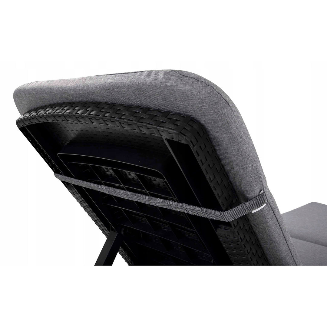 Cuscino per sdraio Jaipur, colore grigio, tessuto S-550, dimensioni 190x60 cm, due sistemi di fissaggio, impermeabile, lavabile nella sua interezza, Jaipur Melange S-03