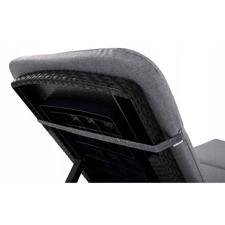 Cuscino per sdraio Jaipur, colore grigio, tessuto S-550, dimensioni 190x60 cm, due sistemi di fissaggio, impermeabile, lavabile nella sua interezza, Jaipur Melange S-03