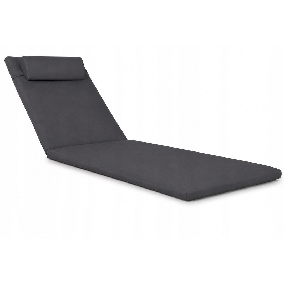 Cuscino per sdraio Madera, colore grigio scuro, tessuto S-500, dimensioni 190x55 cm, fissaggio con fascia elastica, impermeabile, Madera S-49