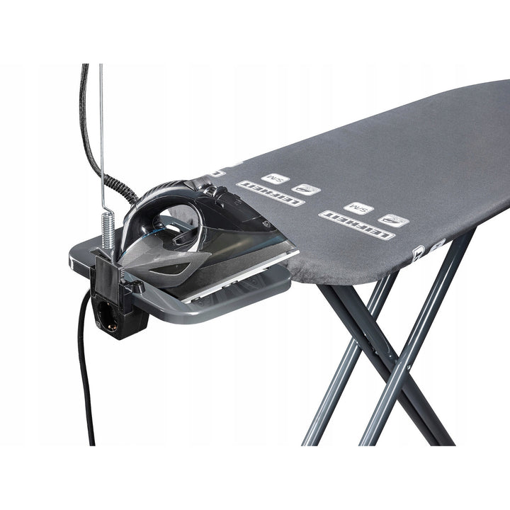 Asse da stiro Leifheit Air Board M Black Plus, riflette il calore e il vapore, regolazione in altezza, 72485