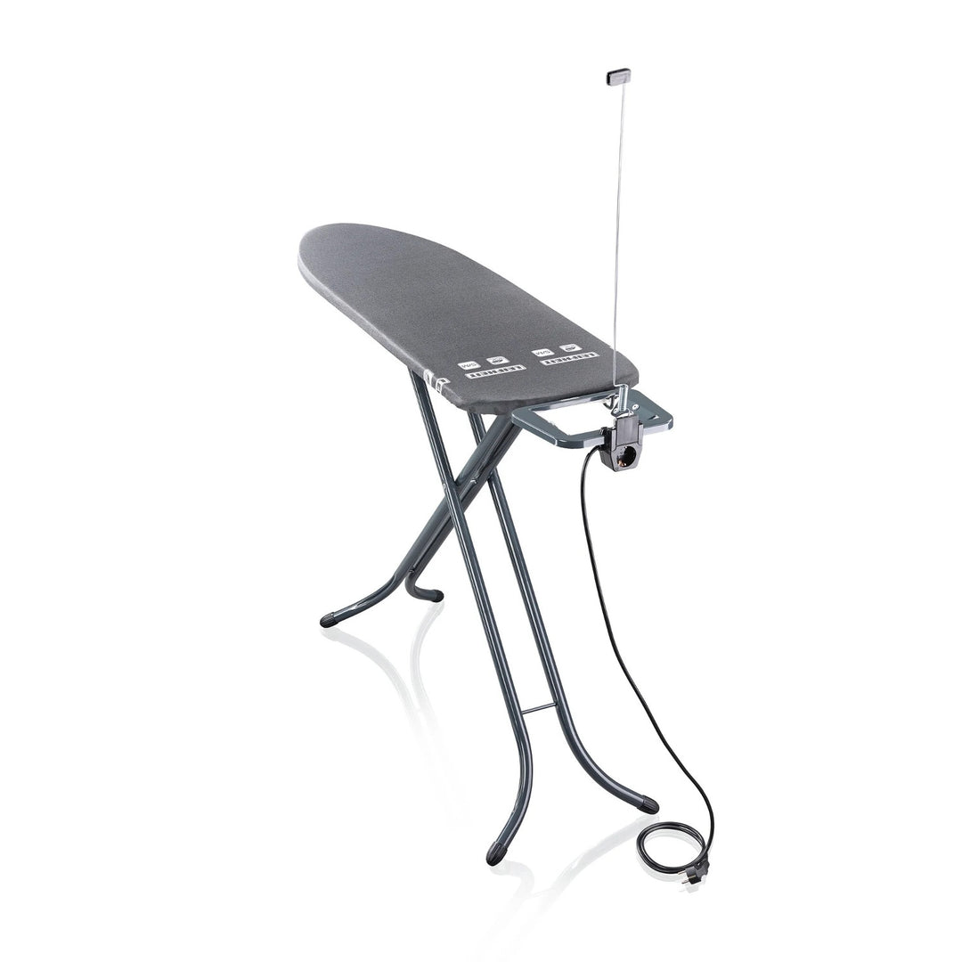 Asse da stiro Leifheit Air Board M Black Plus, riflette il calore e il vapore, regolazione in altezza, 72485