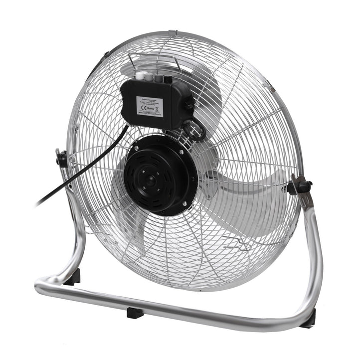 Ventilatore da pavimento HanksAir, potenza 80 W, 3 livelli di funzionamento, realizzato in acciaio cromato, diametro 40 cm, lunghezza del cavo 1,5 m, W021