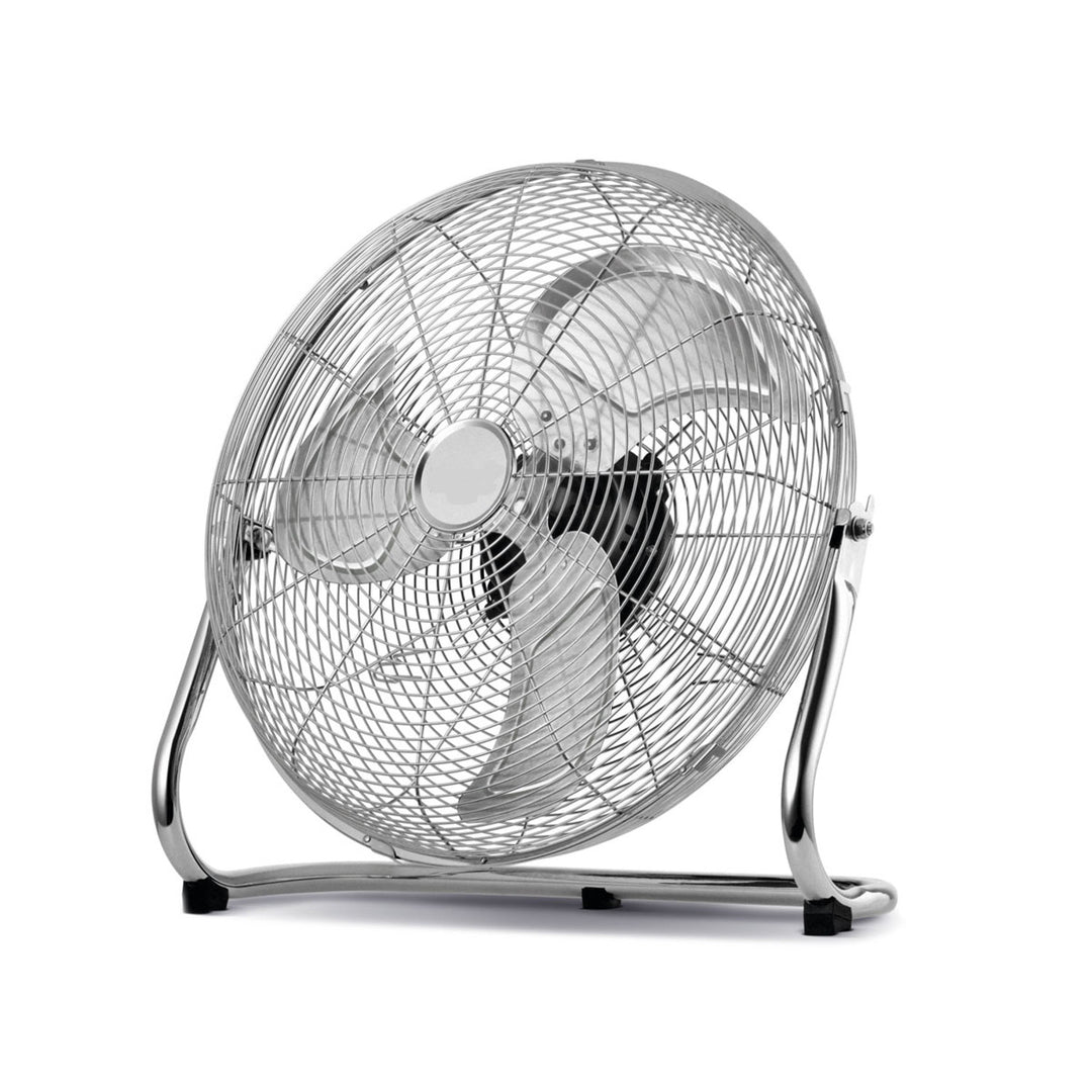 Ventilatore da pavimento HanksAir, potenza 80 W, 3 livelli di funzionamento, realizzato in acciaio cromato, diametro 40 cm, lunghezza del cavo 1,5 m, W021