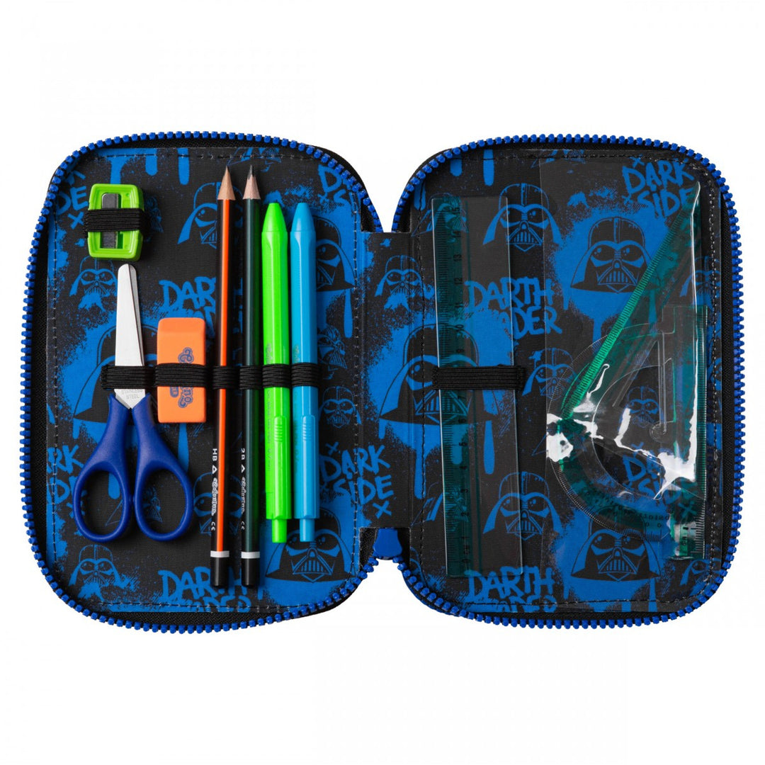 Set scolastico Star Wars Coolpack, zaino Jerry a 3 scomparti (15") con schienale sagomato e spallacci regolabili, e astuccio Jumper 3 con accessori